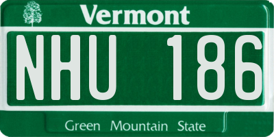 VT license plate NHU186