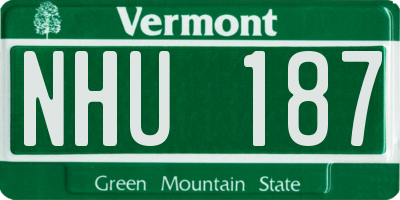 VT license plate NHU187