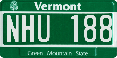 VT license plate NHU188