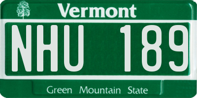 VT license plate NHU189