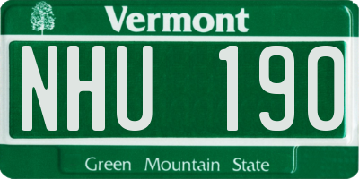 VT license plate NHU190
