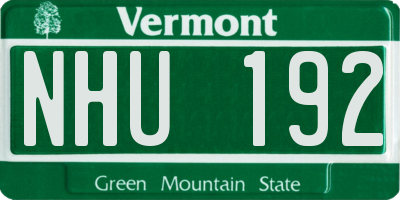 VT license plate NHU192