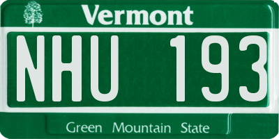 VT license plate NHU193