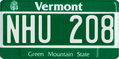 VT license plate NHU208