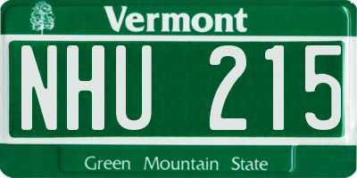 VT license plate NHU215