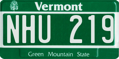 VT license plate NHU219