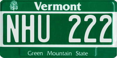 VT license plate NHU222