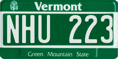 VT license plate NHU223
