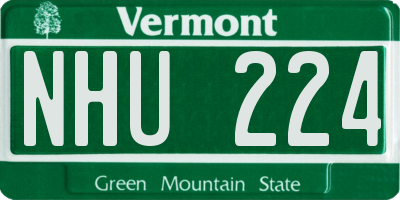 VT license plate NHU224