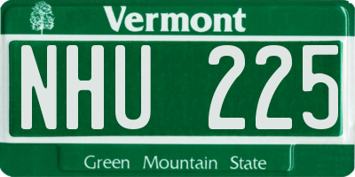 VT license plate NHU225