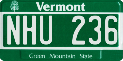 VT license plate NHU236
