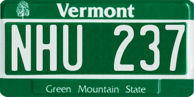 VT license plate NHU237