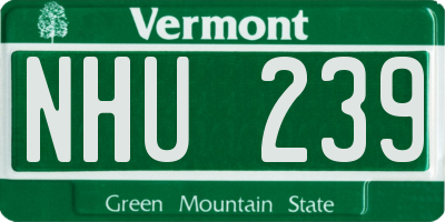 VT license plate NHU239