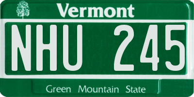 VT license plate NHU245