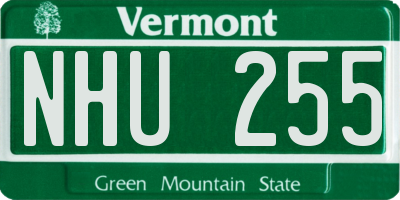 VT license plate NHU255