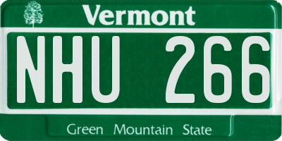 VT license plate NHU266