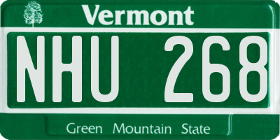 VT license plate NHU268