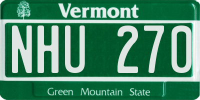 VT license plate NHU270