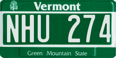 VT license plate NHU274