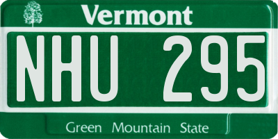 VT license plate NHU295