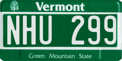 VT license plate NHU299