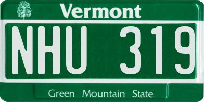 VT license plate NHU319
