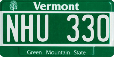 VT license plate NHU330