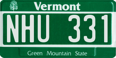 VT license plate NHU331