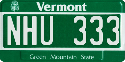 VT license plate NHU333