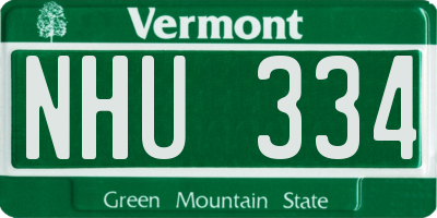 VT license plate NHU334