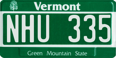VT license plate NHU335