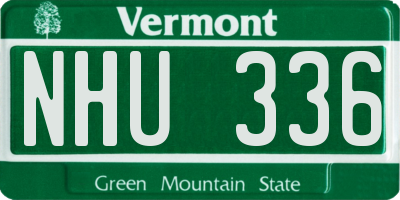 VT license plate NHU336