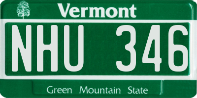 VT license plate NHU346