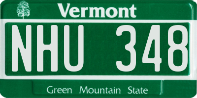 VT license plate NHU348