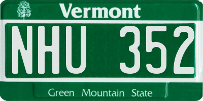 VT license plate NHU352