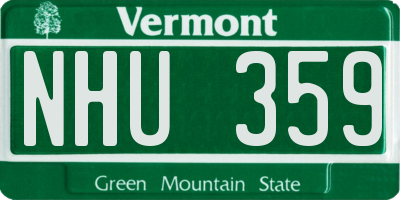 VT license plate NHU359