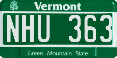 VT license plate NHU363