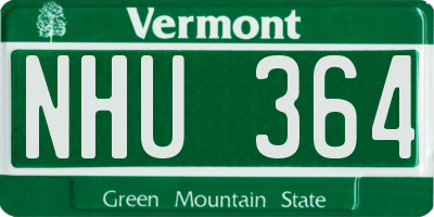 VT license plate NHU364