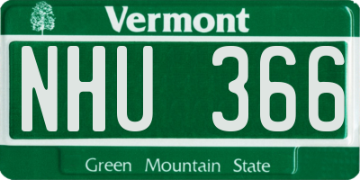 VT license plate NHU366