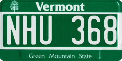 VT license plate NHU368