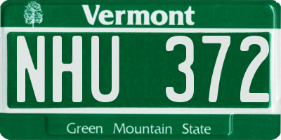 VT license plate NHU372