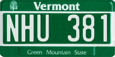 VT license plate NHU381