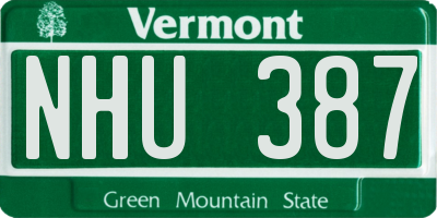 VT license plate NHU387