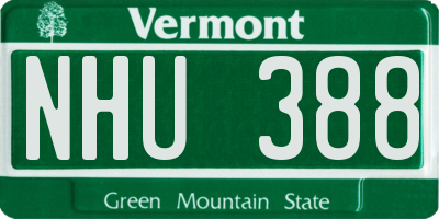VT license plate NHU388