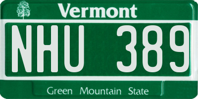 VT license plate NHU389