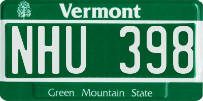 VT license plate NHU398