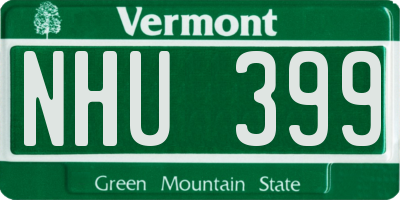 VT license plate NHU399