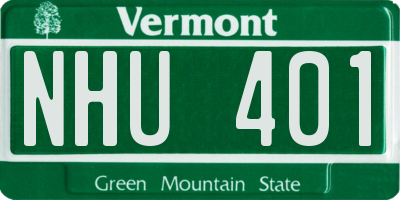 VT license plate NHU401