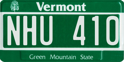 VT license plate NHU410