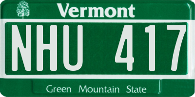 VT license plate NHU417